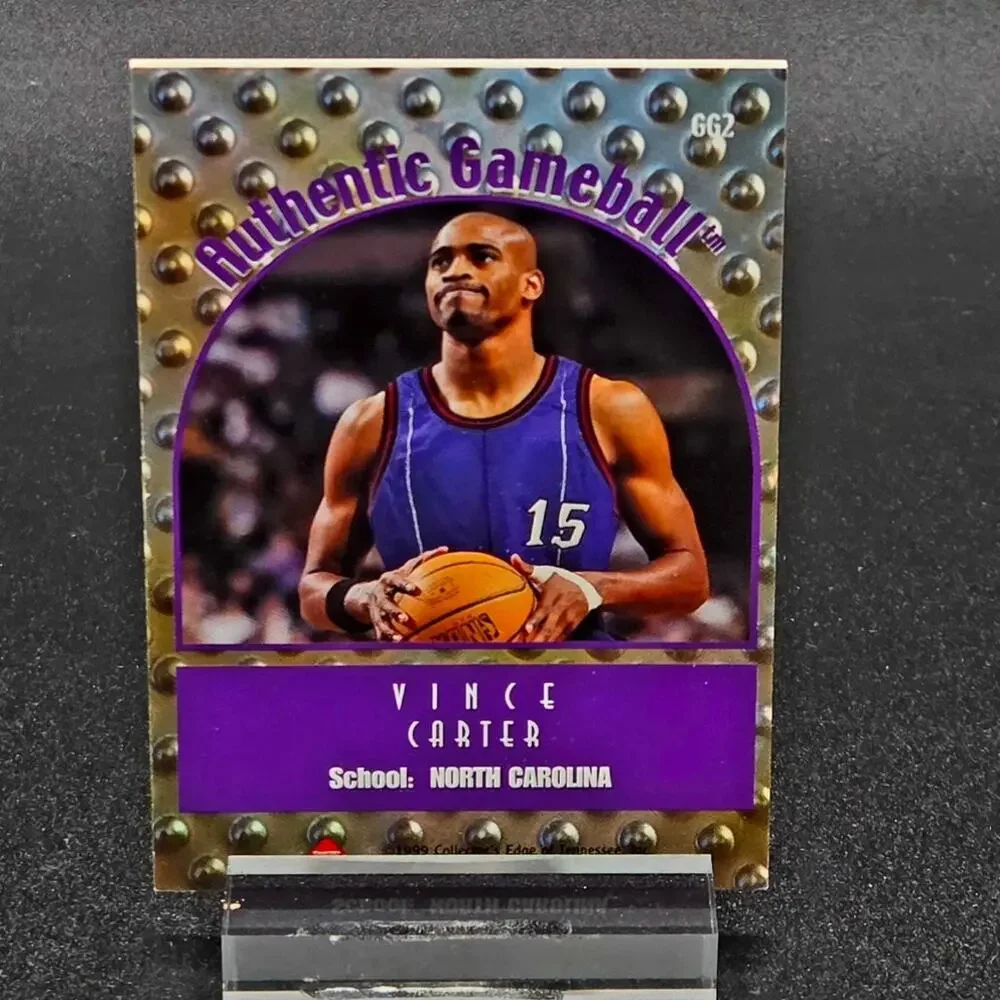 VINCE CARTER Game Used Basketball Refractor 1999 Edge Toronto Raptors